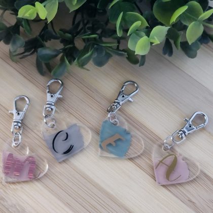 Mini letter heart keyrings